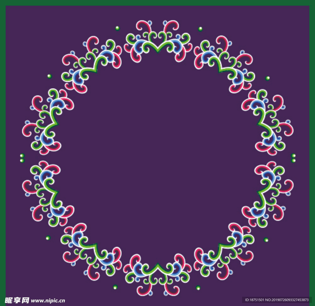 蒙古族元素民族风花纹花边