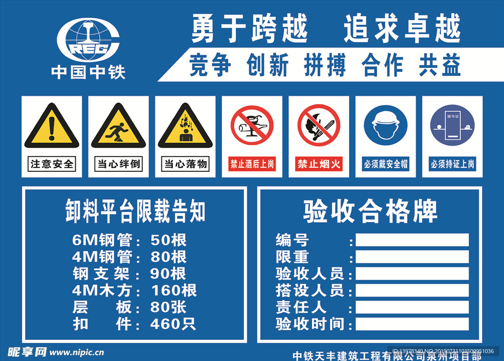 工地安全验收牌