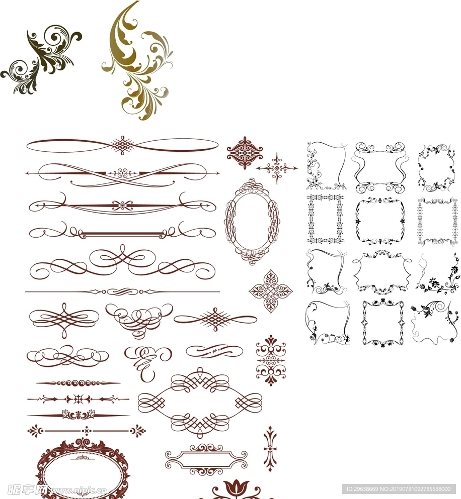 欧式花纹边框