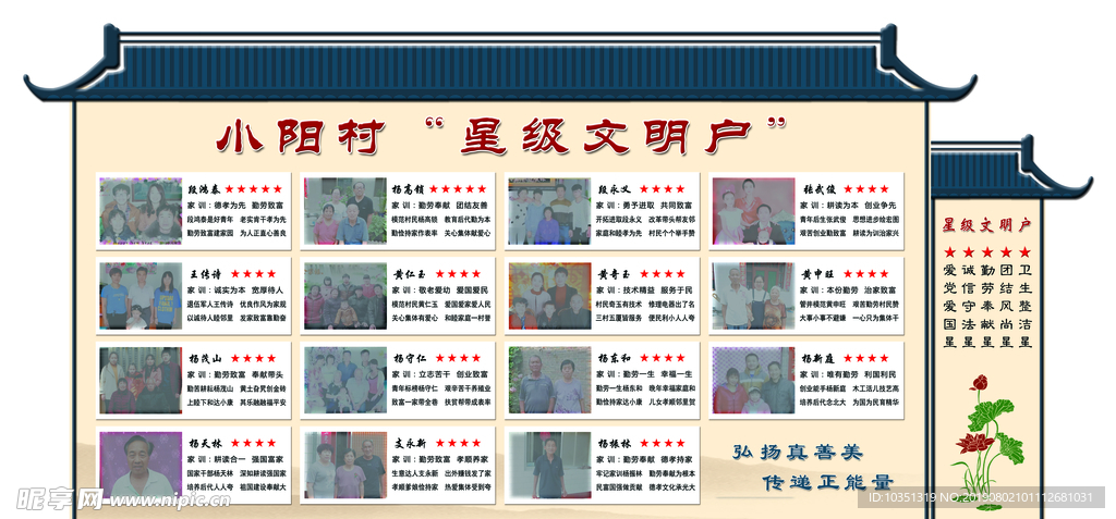 村级五星级四星级文明户户外版面