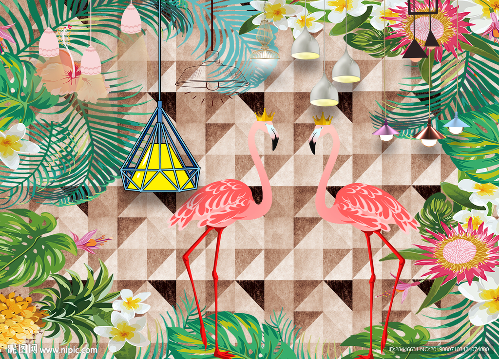 北欧几何地毯背景墙