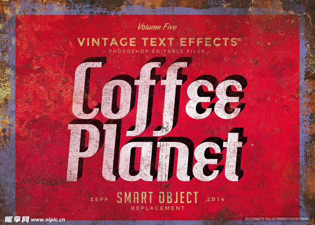 复古科技艺术字图案