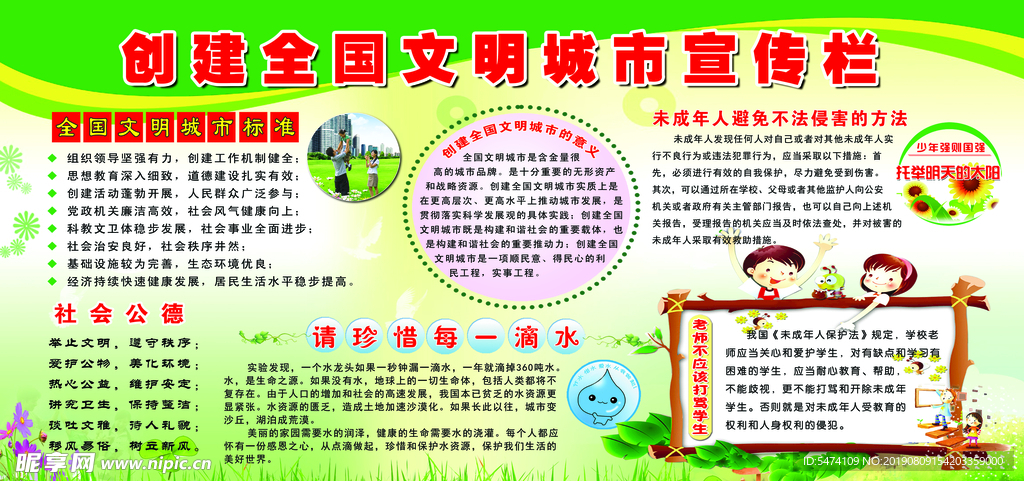 创建文明城市宣传栏