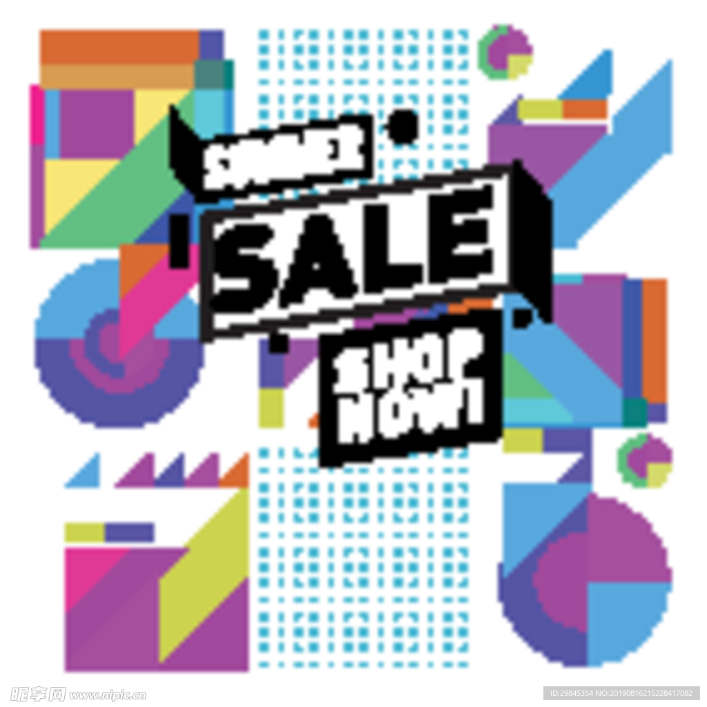 创意几何meb风格打折促销海