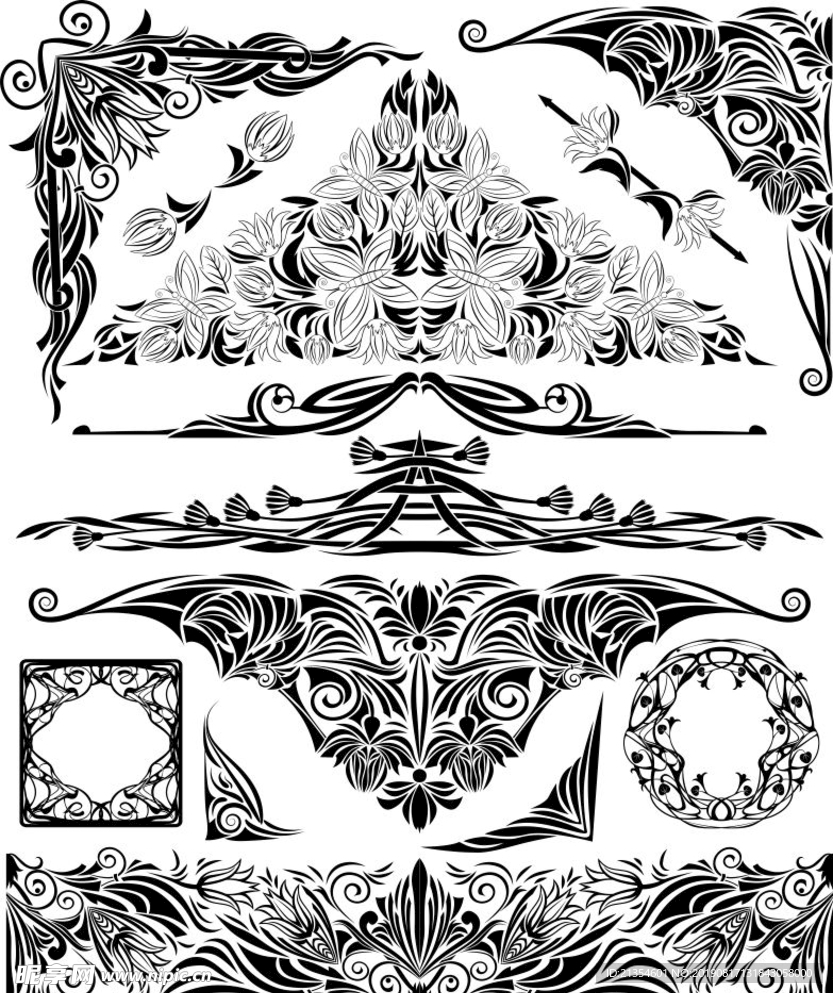 欧式矢量纹饰 欧式花纹