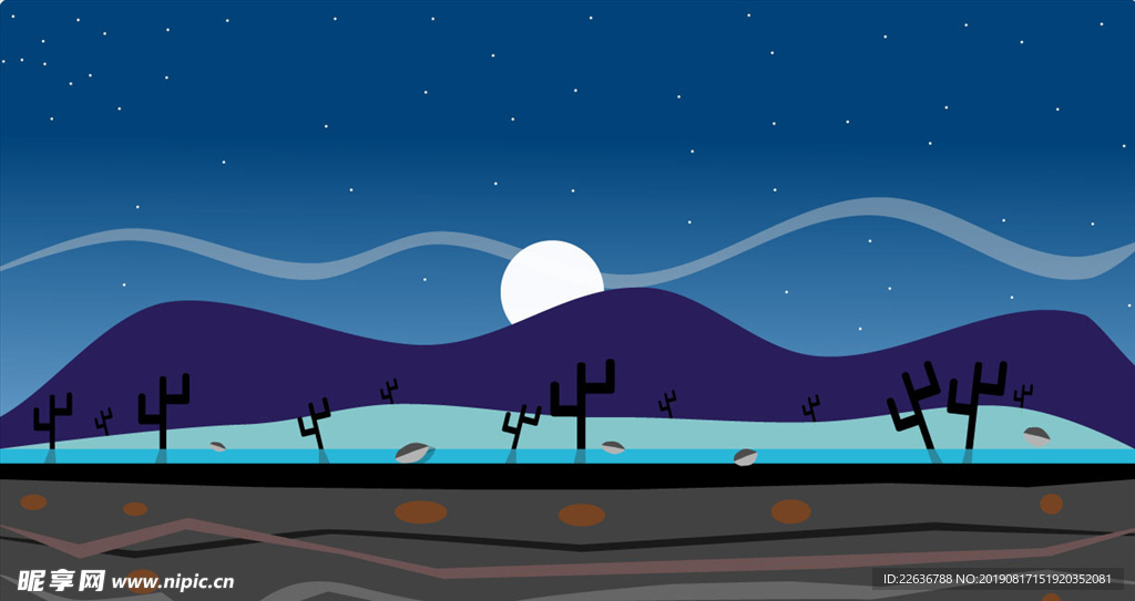 创意矢量风景漫画图片