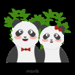 卡通熊猫手绘高清图竹子