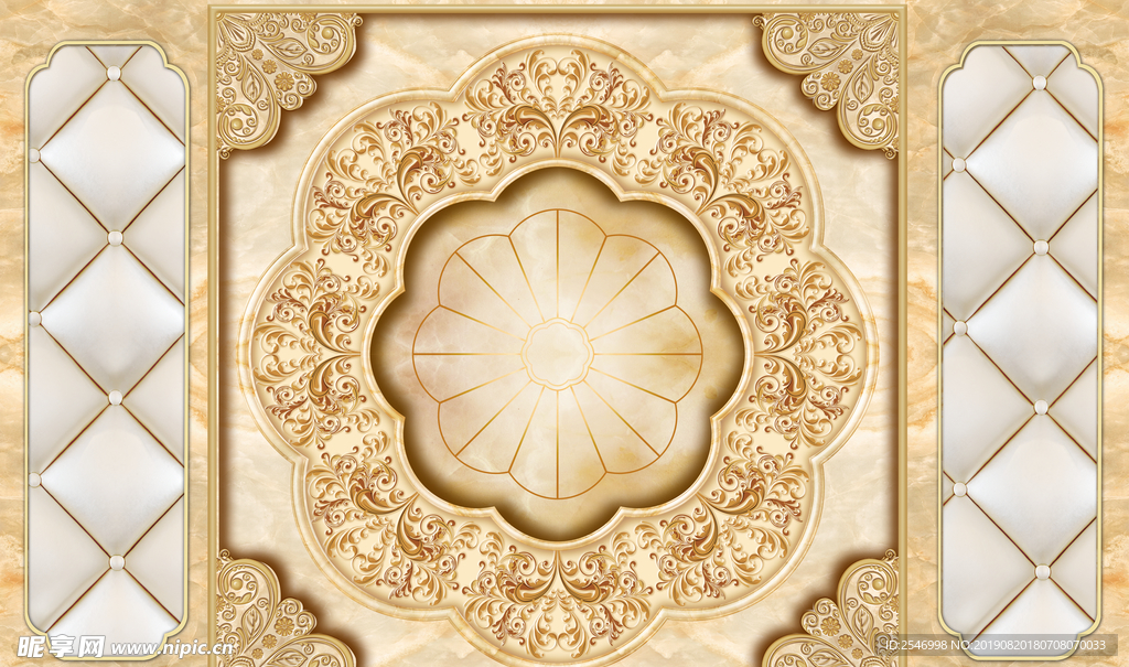 欧式花纹大理石背景墙