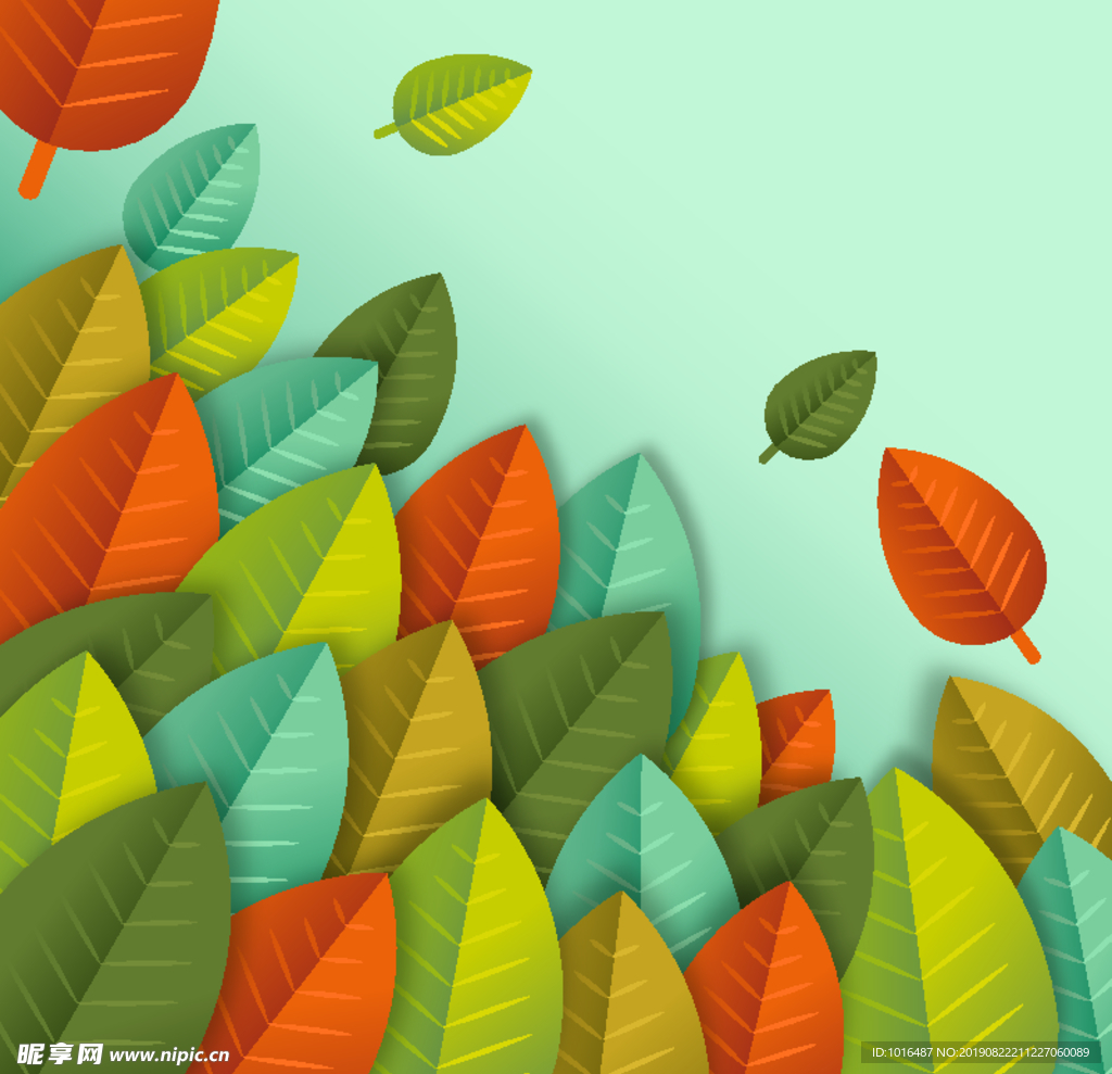 树叶 手绘 卡通 花纹 底图