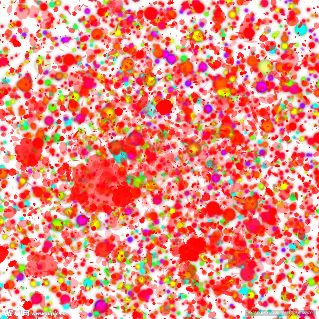 透明背景光斑红色花瓣炫彩点缀图