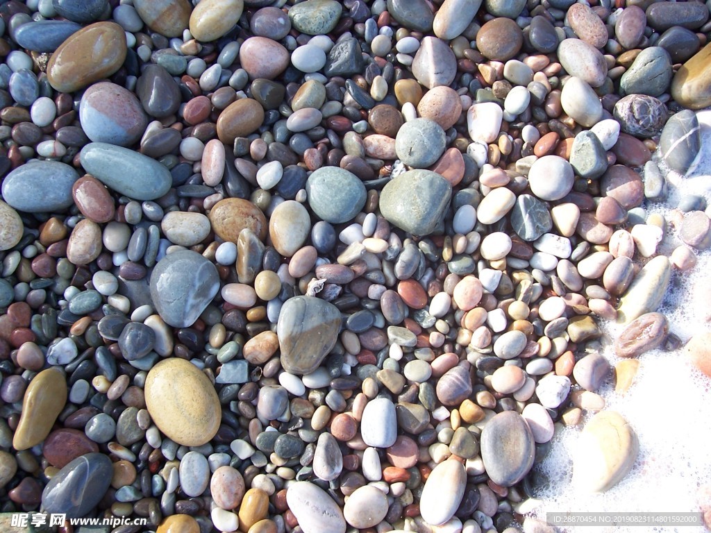 在鹅卵石海滩上的鹅卵石
