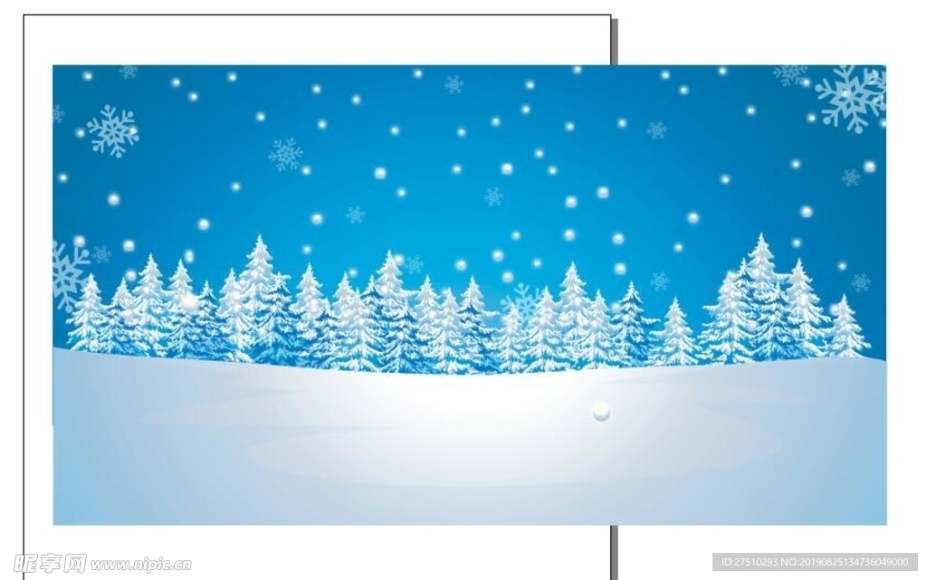 下雪的森林矢量背景