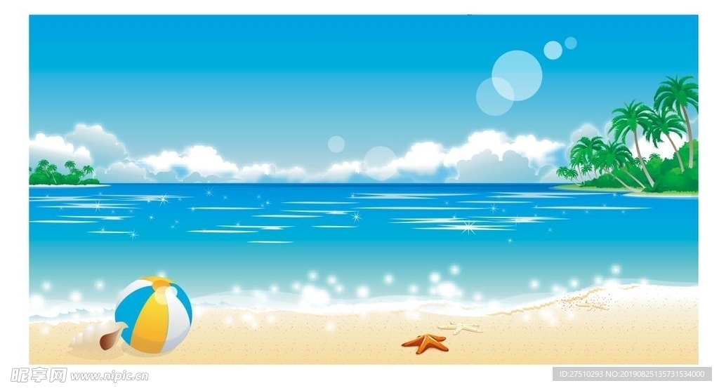 海边风景矢量图