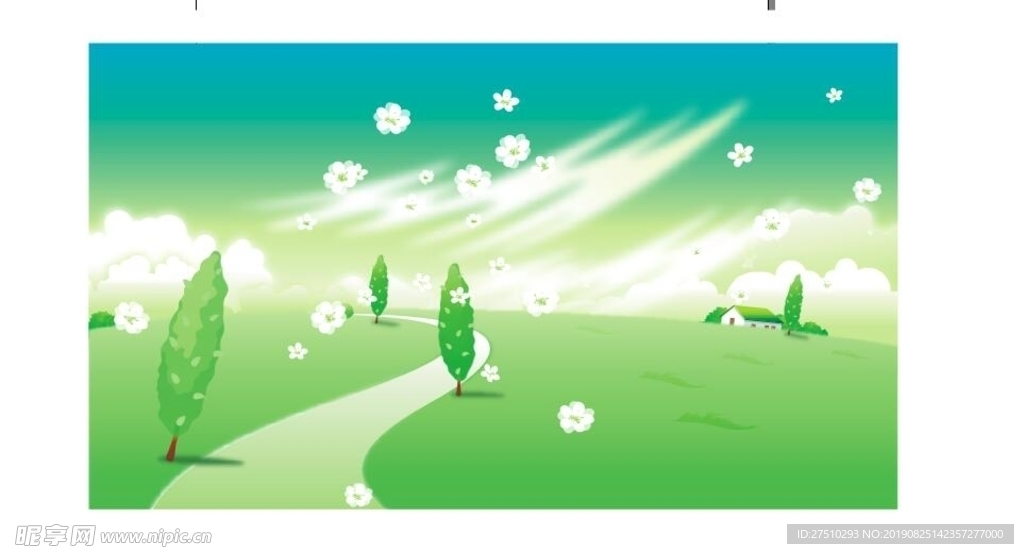 草原风景矢量图