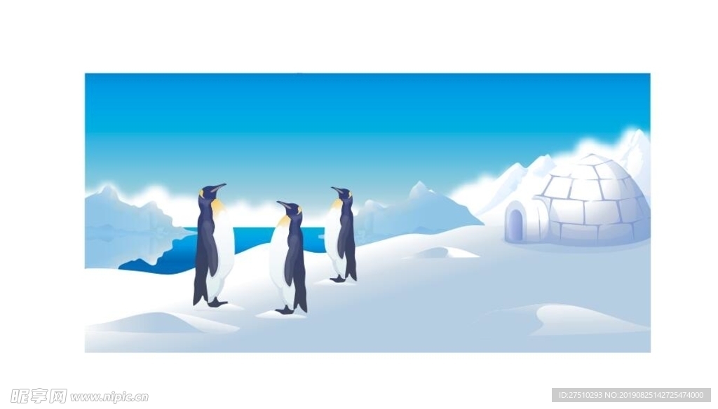 北极企娥矢量背景图