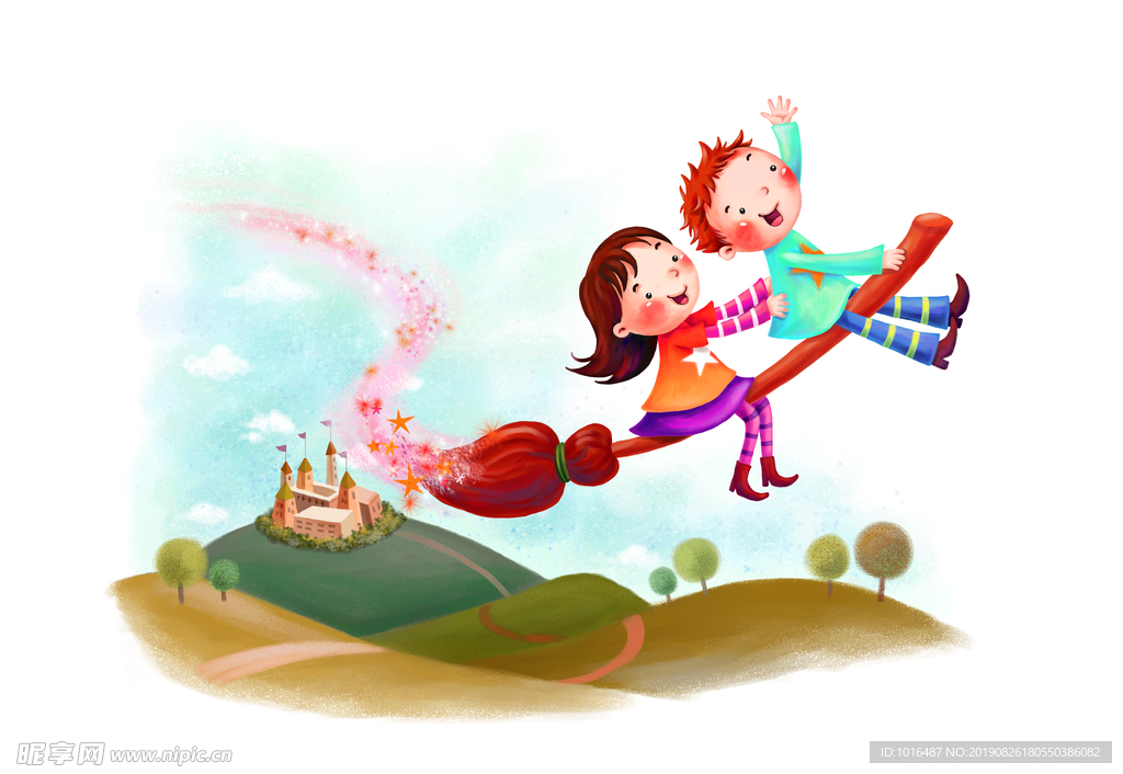 家庭日 郊游 手绘卡通 游乐场