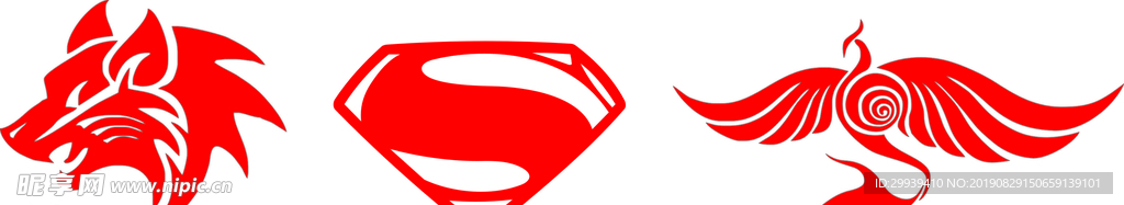 矢量  虎头  凤凰  超人标