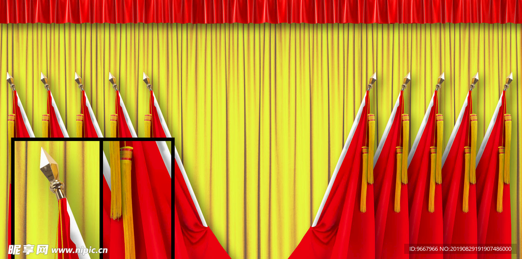 会议室礼堂旗布置