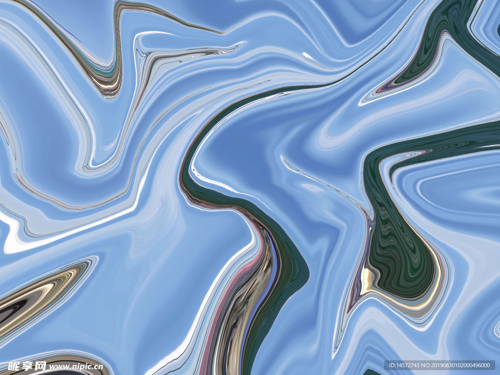 蓝天街景油画图