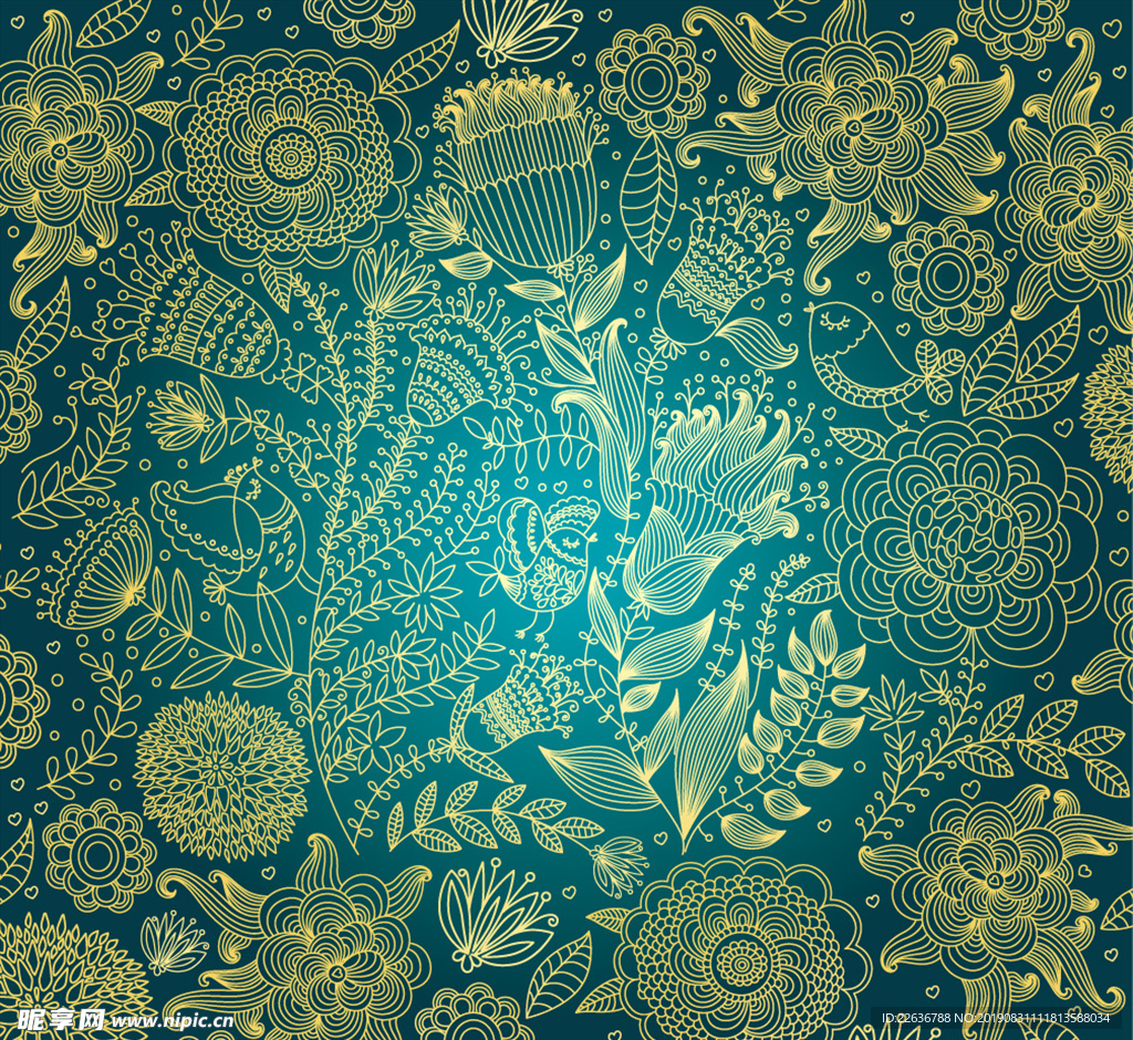 矢量花边花纹图片