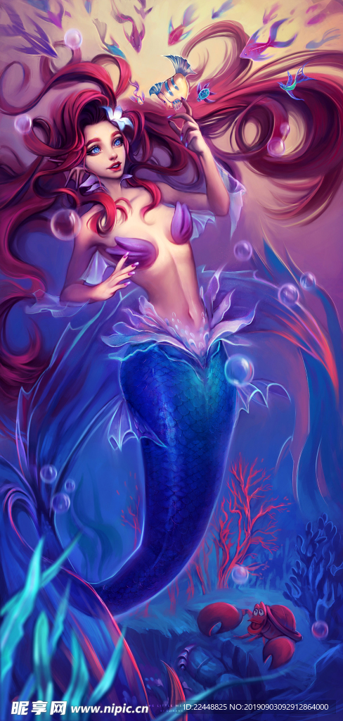 迪斯尼公主小美人鱼爱丽儿形象