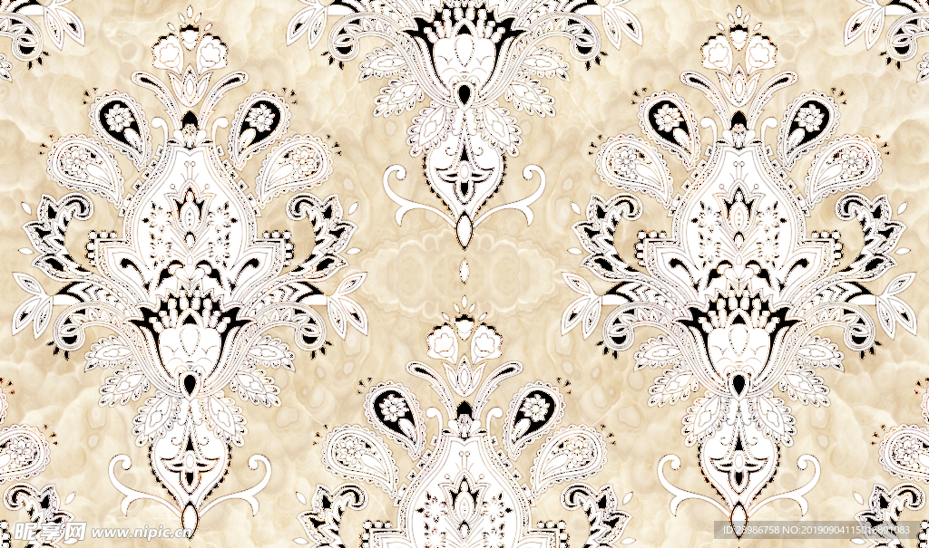 欧式花纹背景墙