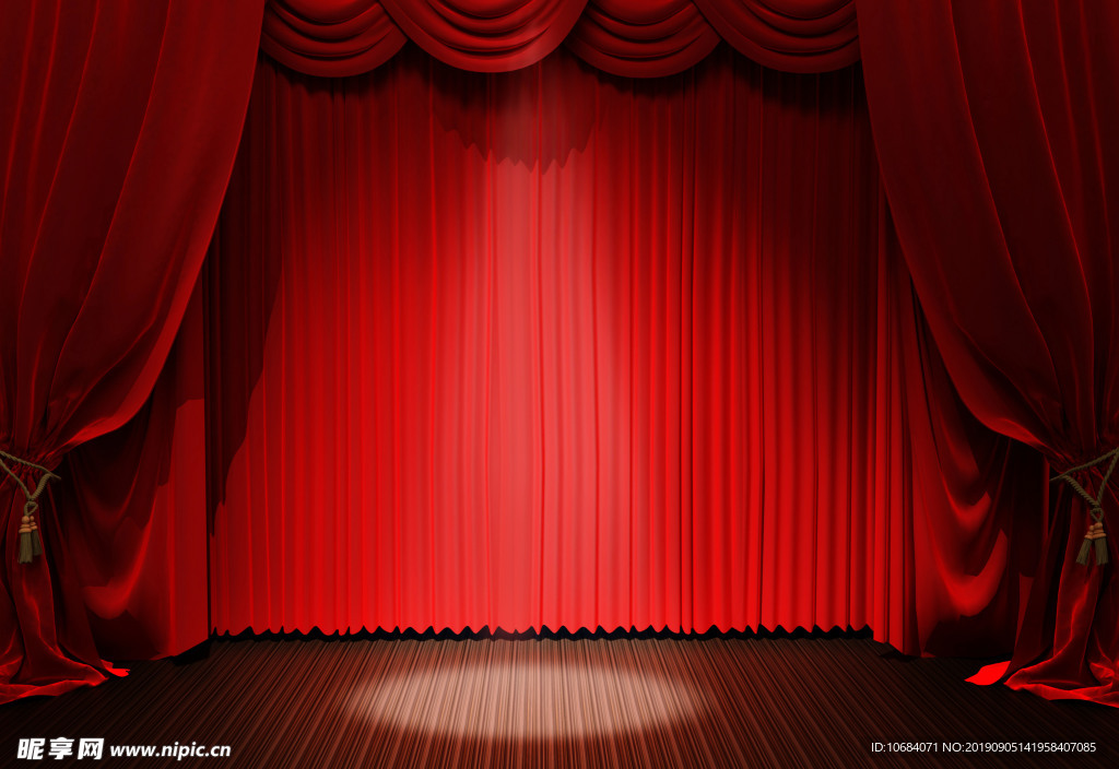 高清红色舞台幕布