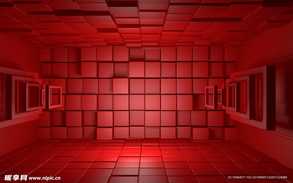 红色创意高清方块背景