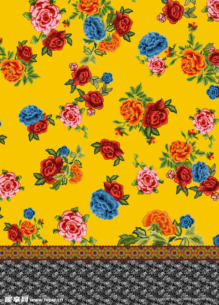 方巾 丝巾 女装图案 数码印花