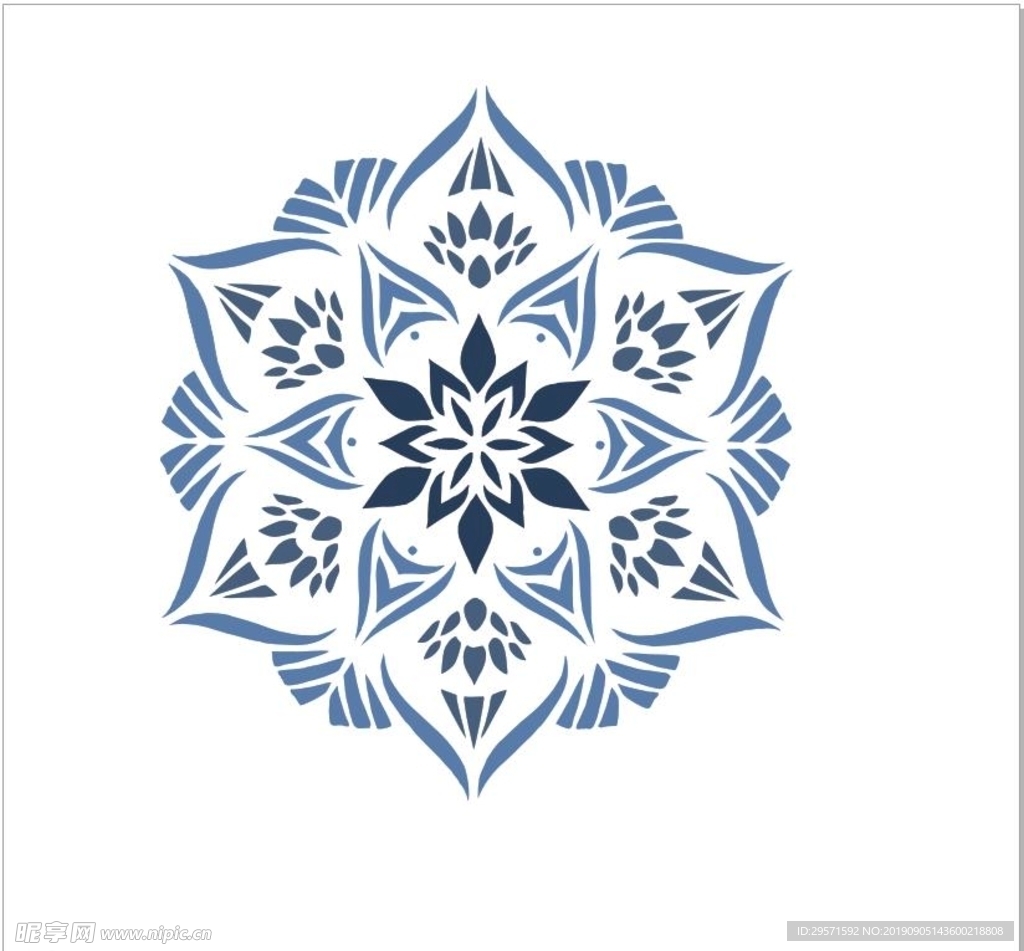 花纹民族文化蓝色矢量图扎染艺术