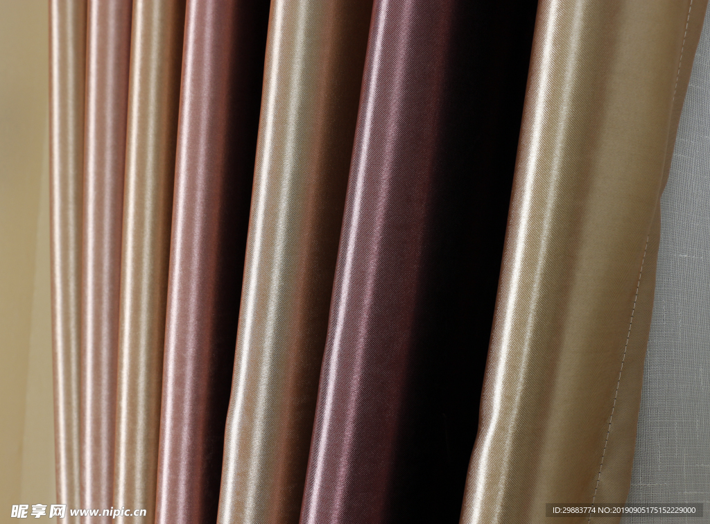 彩色亮面窗帘布料素材