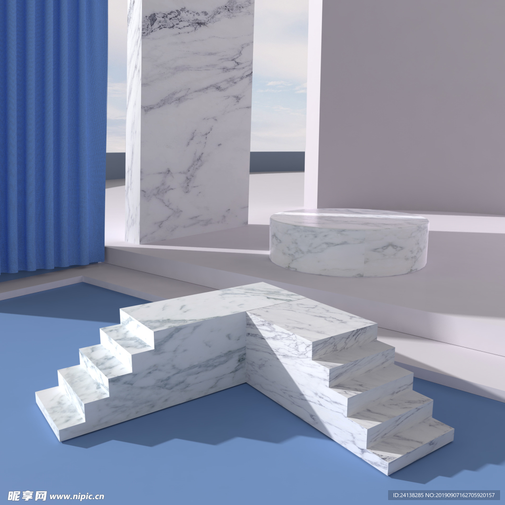 电商首页中秋节国庆节海报C4D