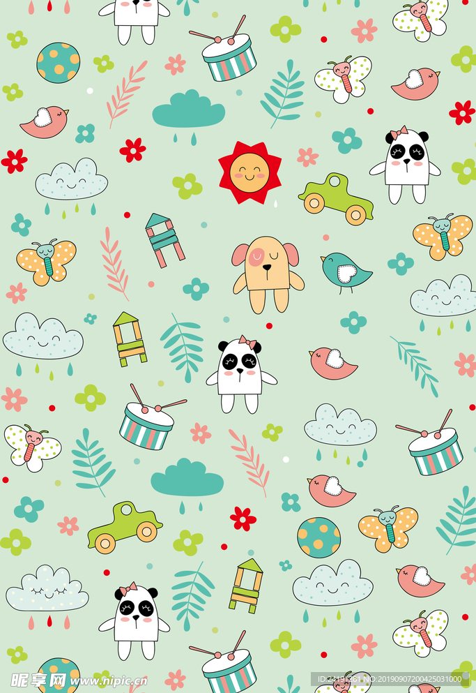 卡通可爱小动物背景图案