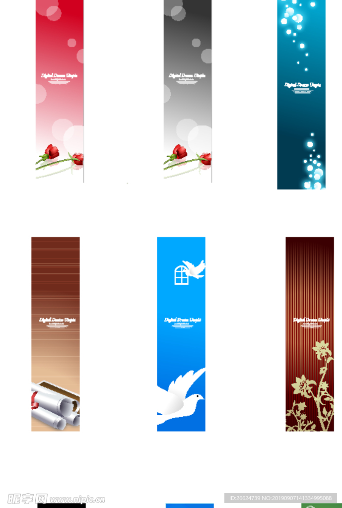 书签卡片设计 玫瑰花