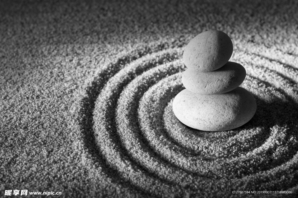 日式院落景观砂石