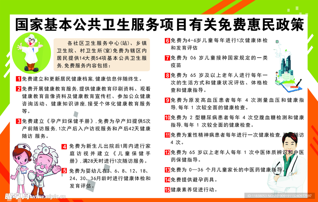 基本公共卫生服务项目有关免费惠