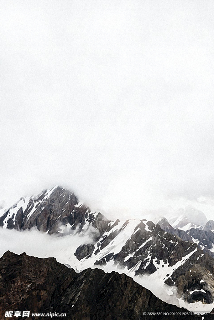 新中式水墨山水意境无框装饰画