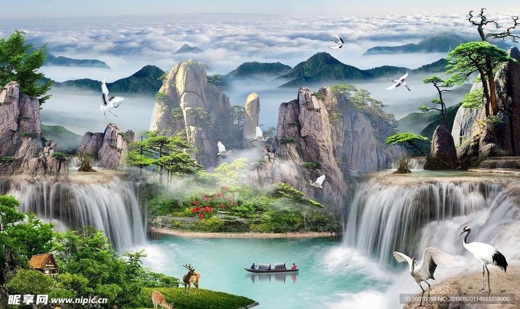 财源广进 山水画