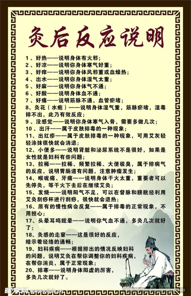 灸后反应说明