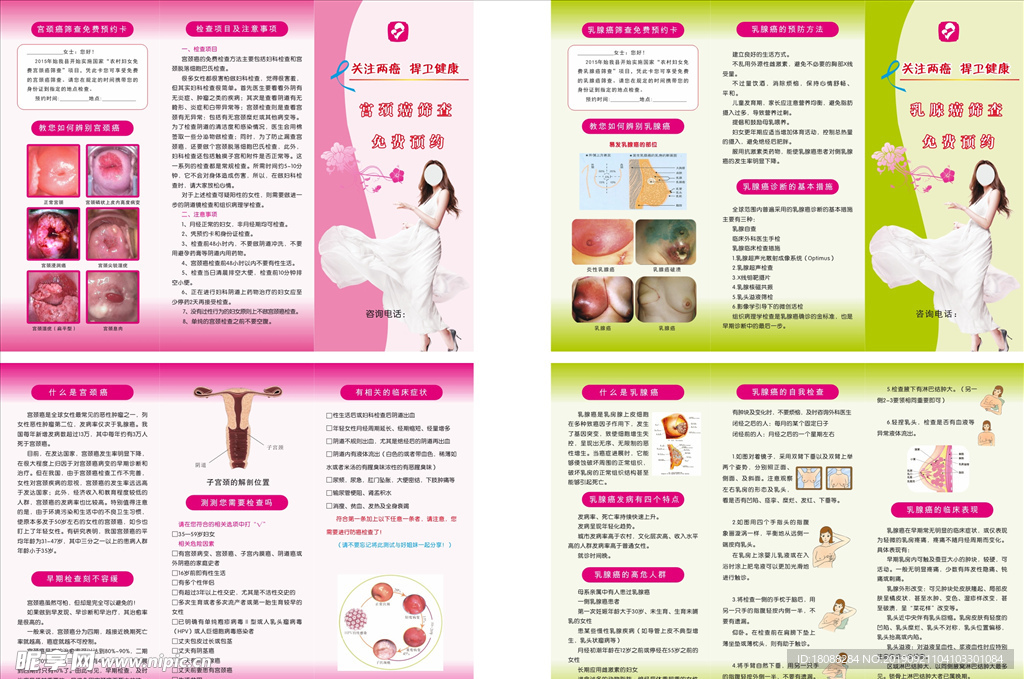 宫颈癌乳腺癌三折页