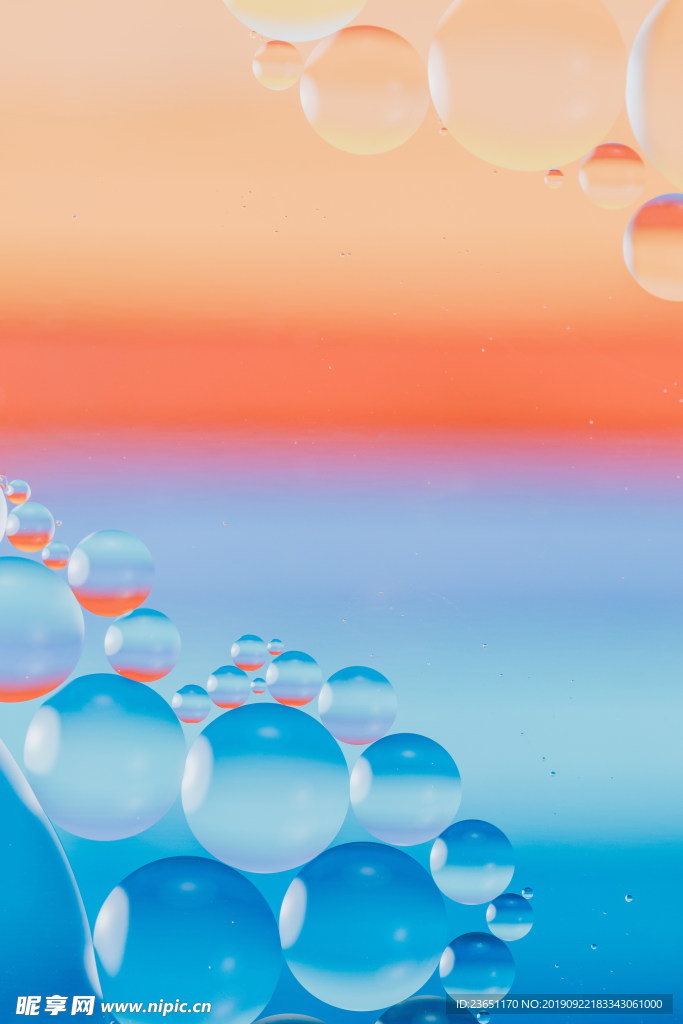 蓝橙渐变唯美背景