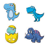 可爱卡通恐龙图案矢量