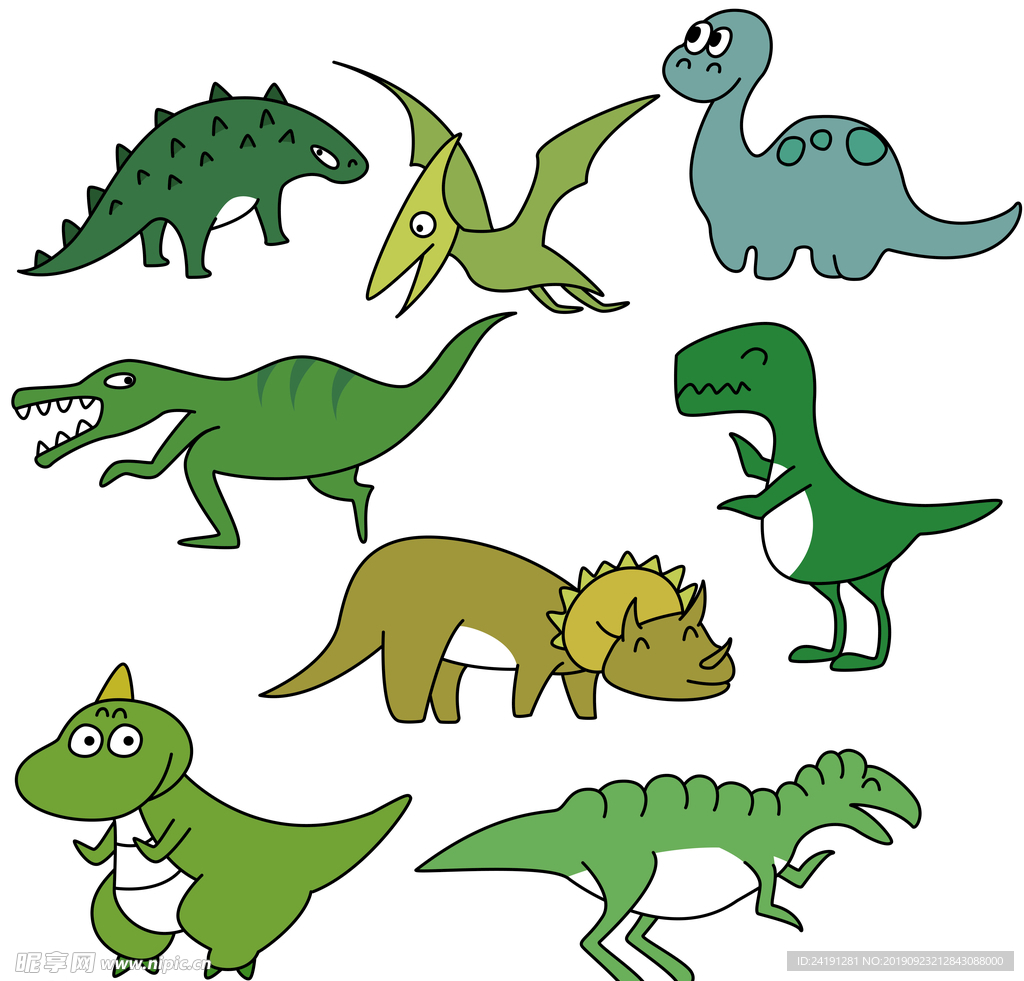 卡通恐龙矢量