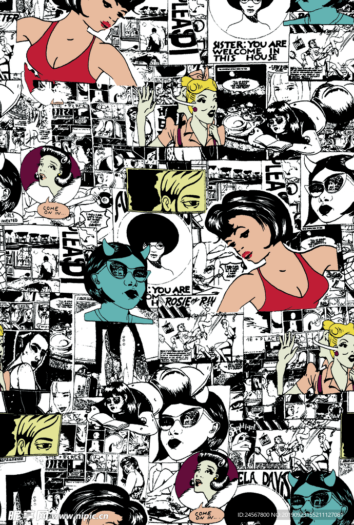 数码印花 动漫 美女 高清漫画