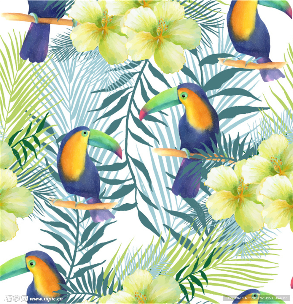 大嘴鸟矢量循环素材