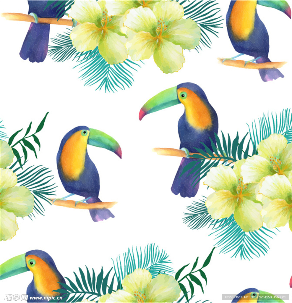 大嘴鸟矢量循环素材