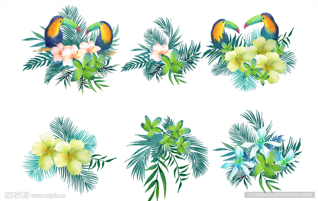 花鸟图案矢量素材