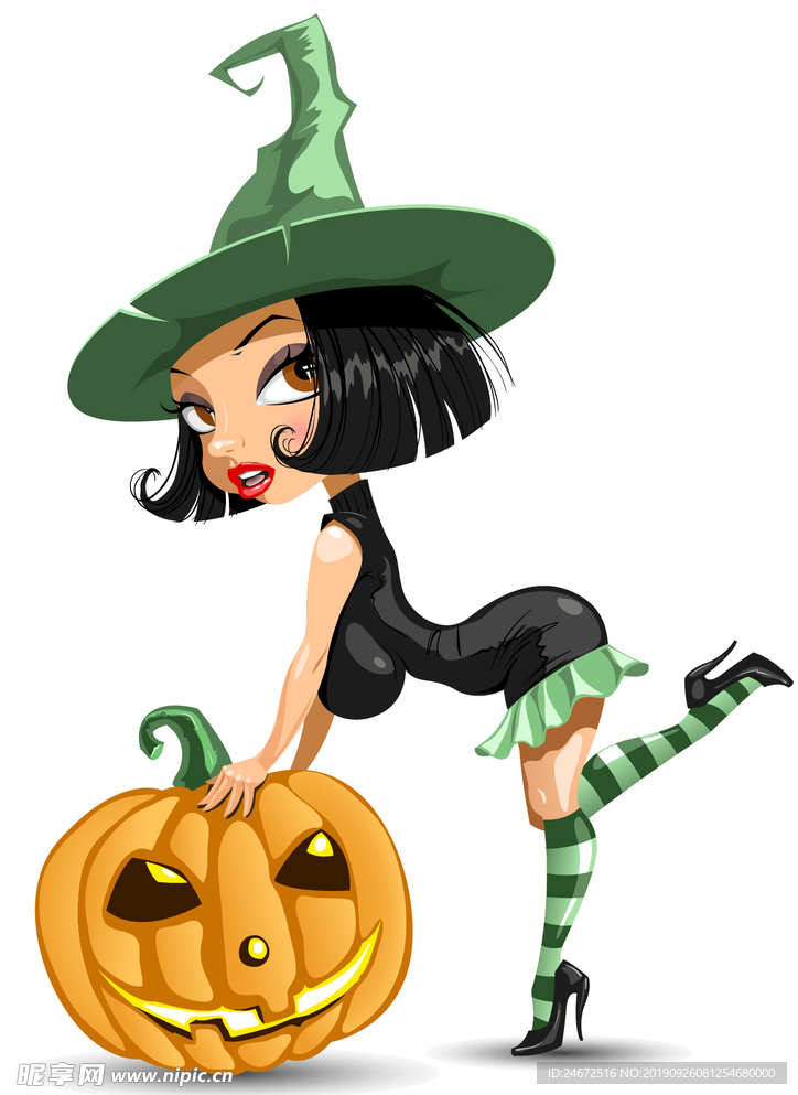 万圣节女郎矢量图
