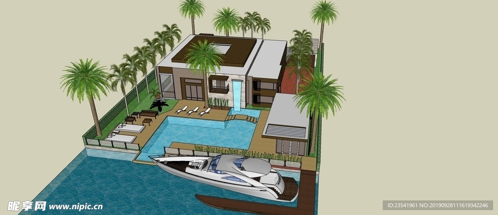 现代别墅SU模型