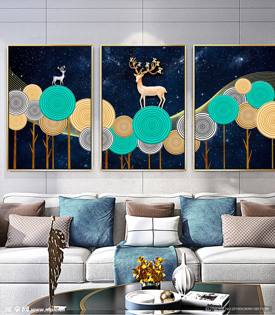 简约创意三联画